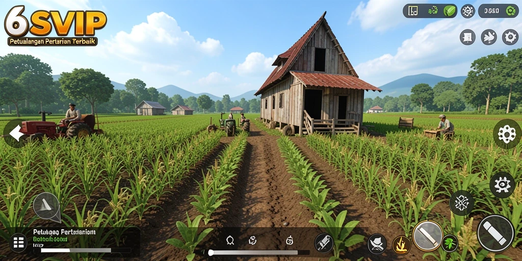 Tangkapan layar gameplay 6SVIP dengan nuansa pertanian yang hidup.