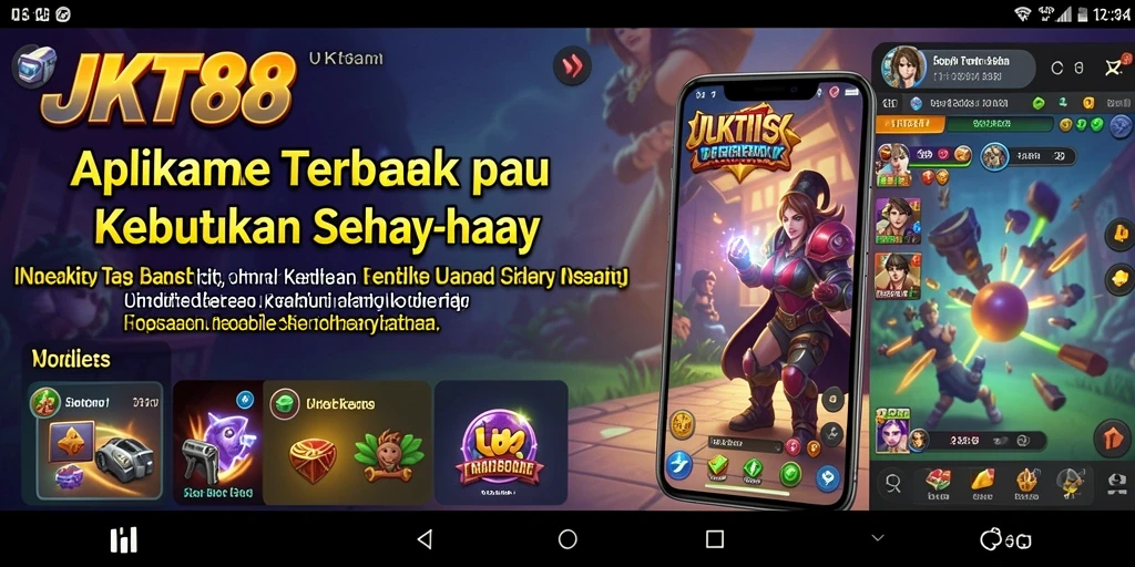 Tampilan grafik antarmuka aplikasi JKT88 yang sederhana dan menarik.