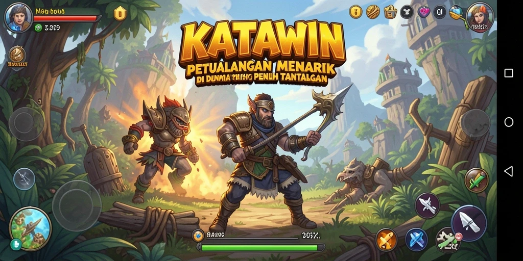 Tampilan gameplay KATAWIN yang seru dan penuh tantangan.
