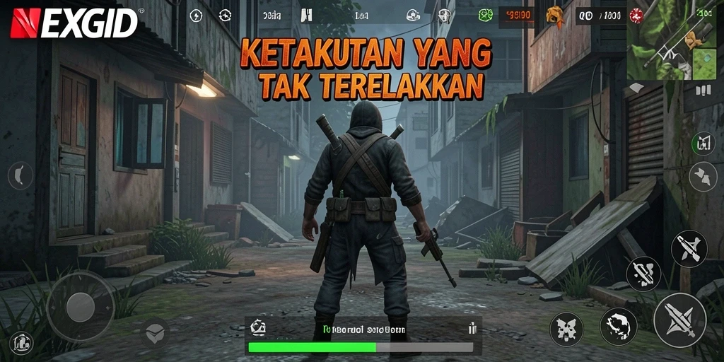 Screenshot menunjukkan gameplay mencekam dalam NEXGID.